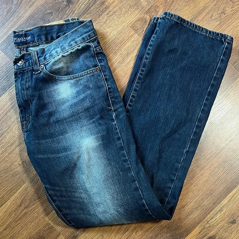 U.S. Polo Assn. Dark Blue Straight Jeans - Distressed Denim - Picture 9 of 9